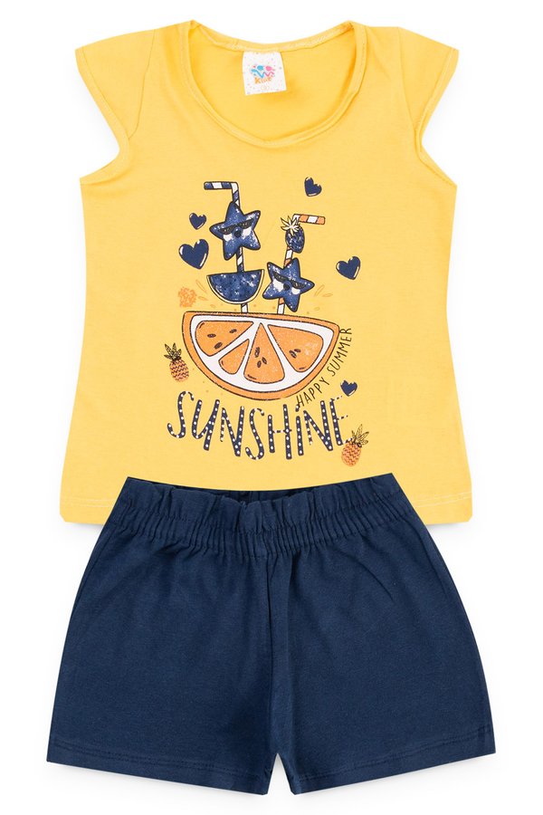conjunto infantil feminino sunshine amarelo