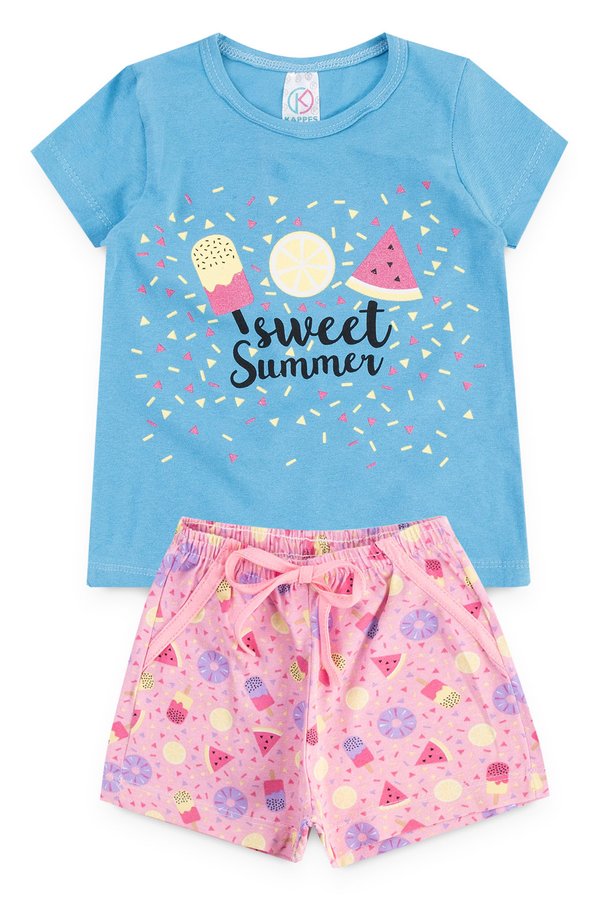 conjunto infantil feminino sweet summer azul