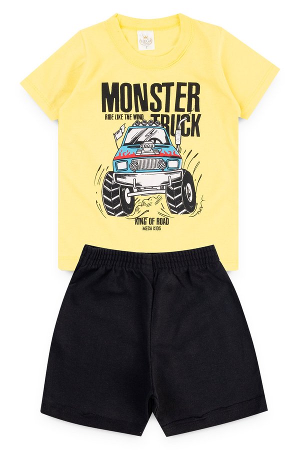 conjunto infantil masculino amarelo mega kids
