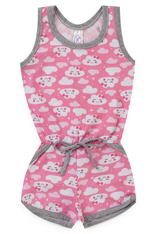 macaquinho infantil feminino nuvens mescla