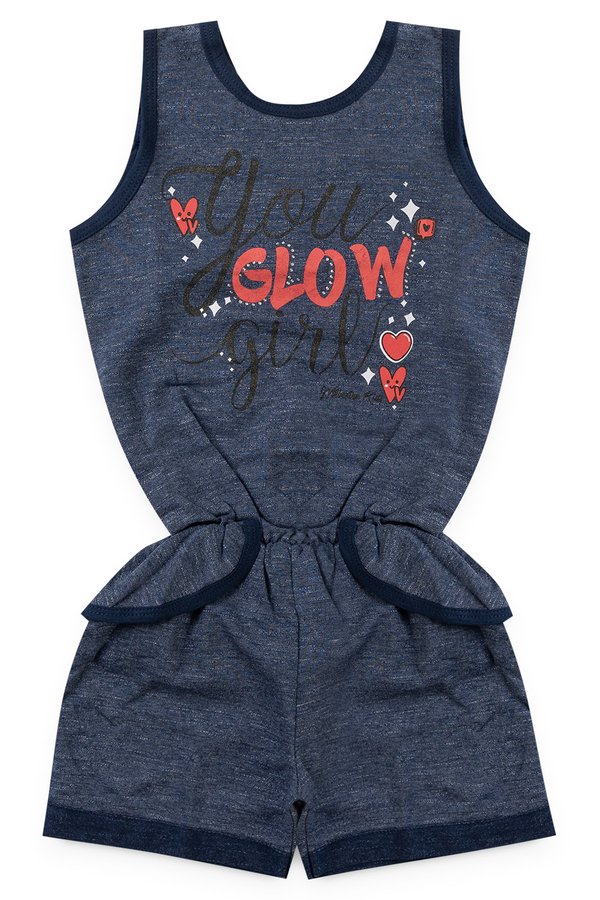 macaquinho infantil feminino glow marinho