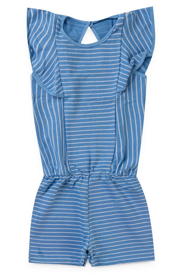macaquinho infantil feminino listrado azul
