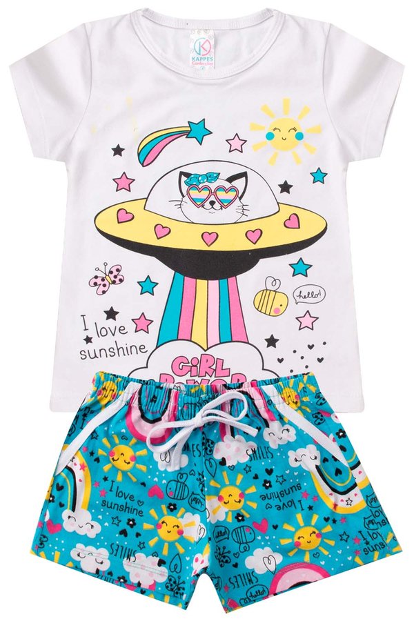 conjunto infantil verao feminino girl power