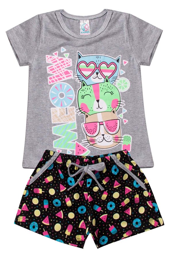 conjunto infantil verao feminino meow