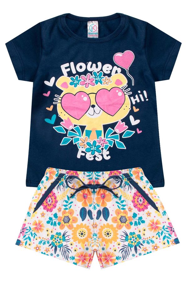 conjunto infantil verao feminino flower