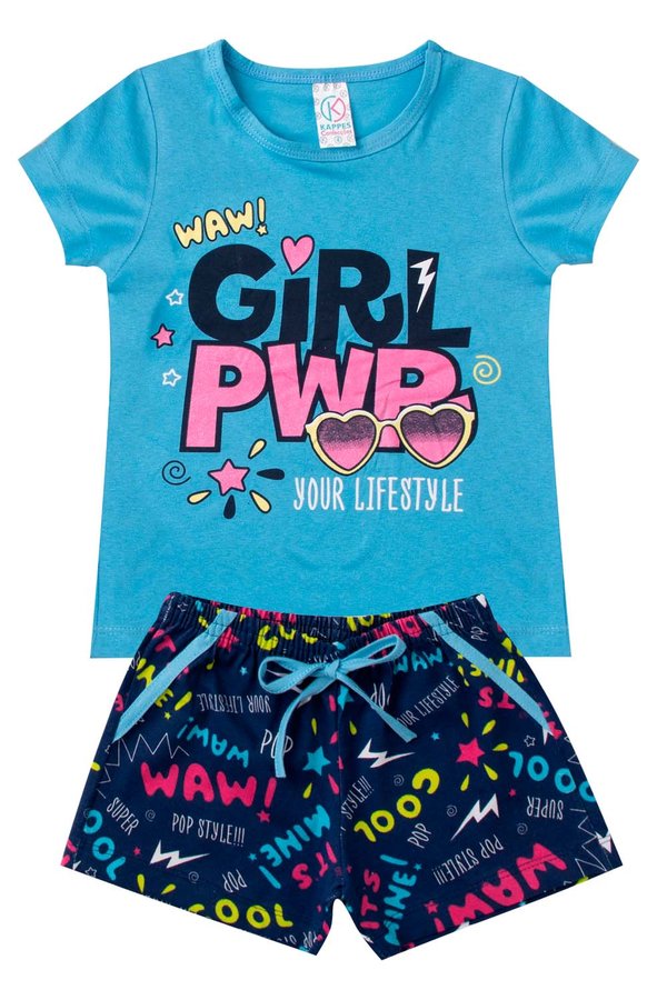 conjunto infantil verao feminino girl pwr