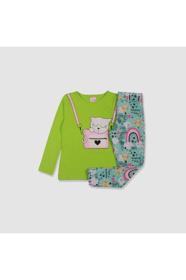 gato verde neon