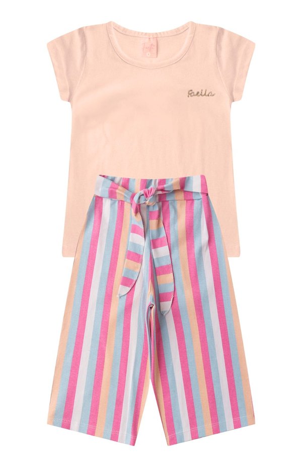 blusa salmao com pantalona